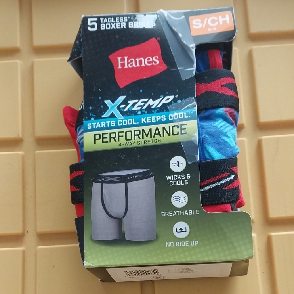 Hanes Boys Performance Boxer Briefs - Blue and Red
